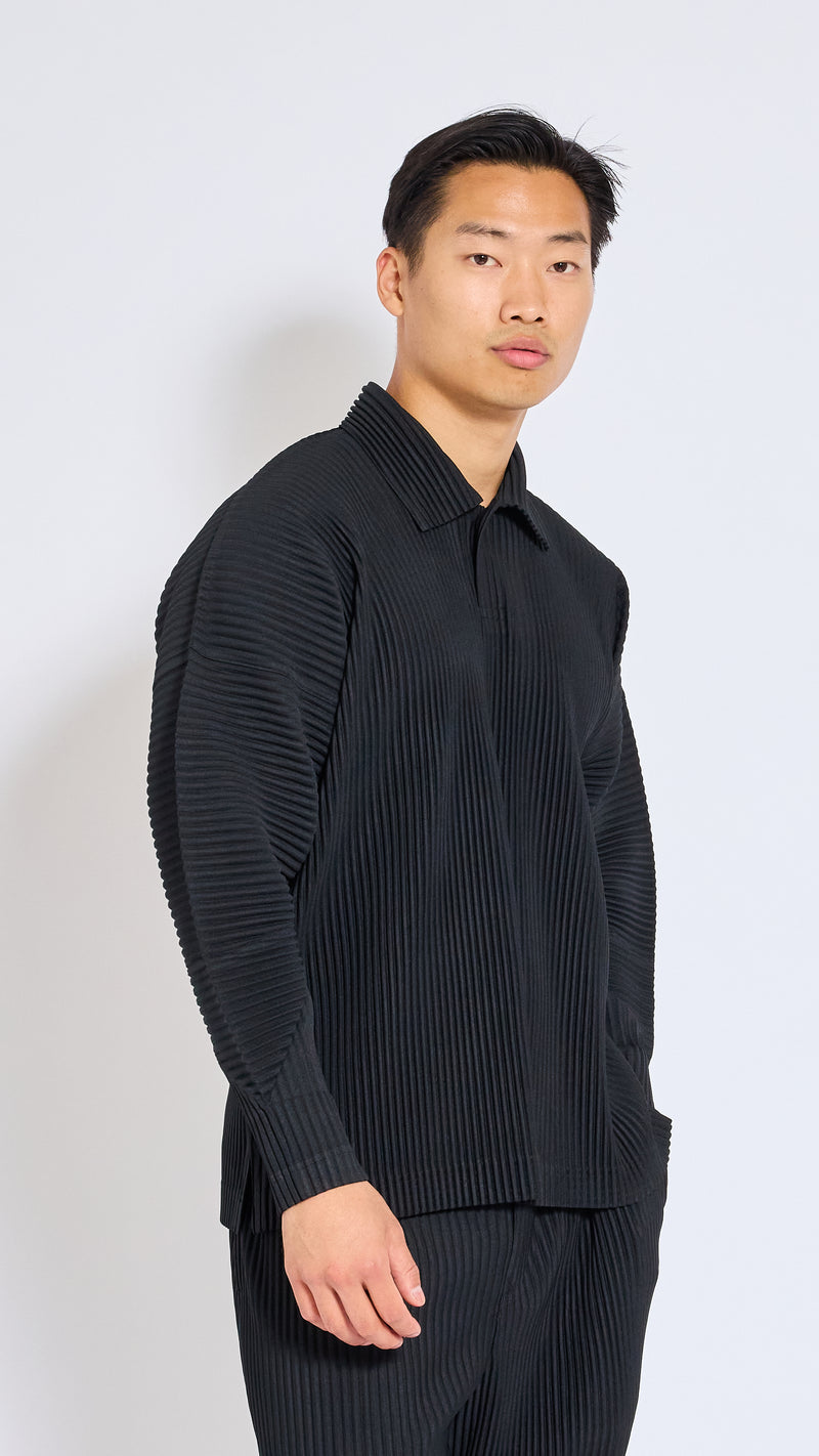 HOMME PLISSÈ ISSEY MIYAKE BLACK MONTHLY POLO