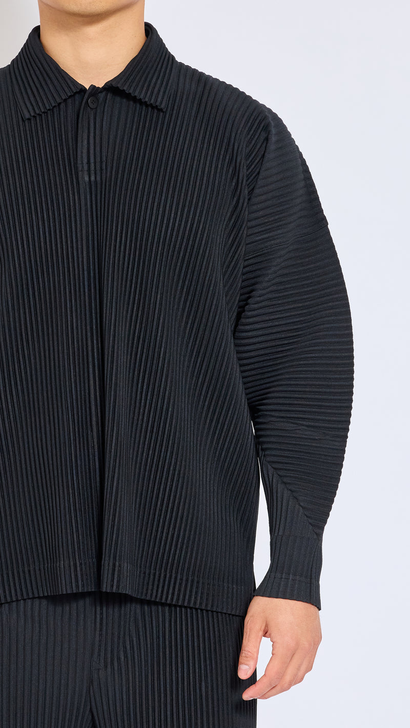 HOMME PLISSÈ ISSEY MIYAKE BLACK MONTHLY POLO