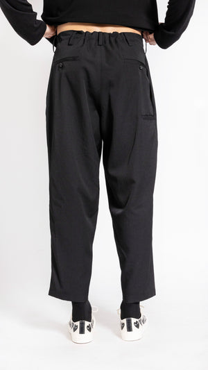 YOHJI YAMAMOTO BLACK WIDE POCKET PANTS