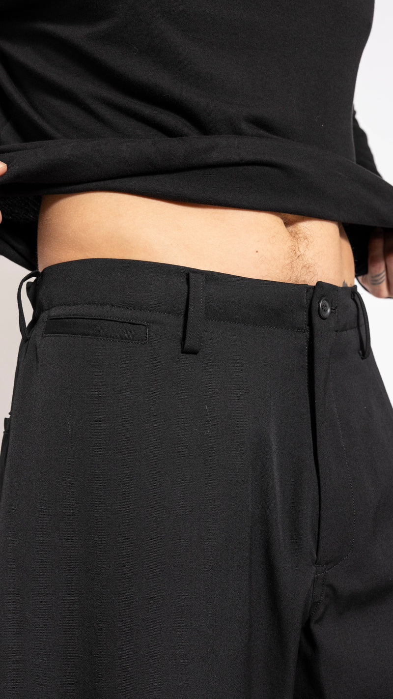 YOHJI YAMAMOTO BLACK WIDE POCKET PANTS