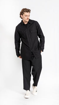 YOHJI YAMAMOTO BLACK ZIP POCKET SHIRT