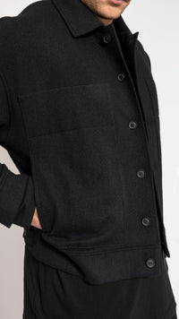 YOHJI YAMAMOTO BLACK WOOL BUTTONED BLOUSON