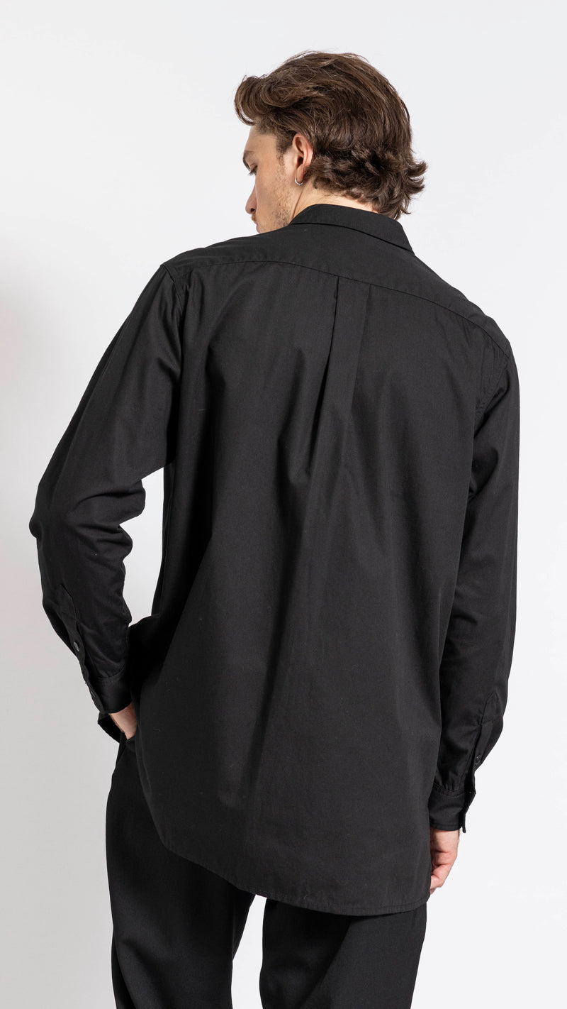 YOHJI YAMAMOTO BLACK TWO POCKET COTTON SHIRT