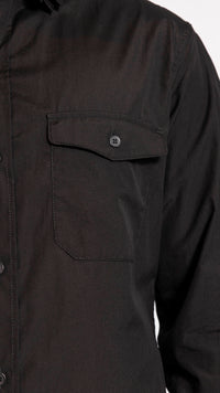 YOHJI YAMAMOTO BLACK TRIPLE COLLAR POCKET SHIRT