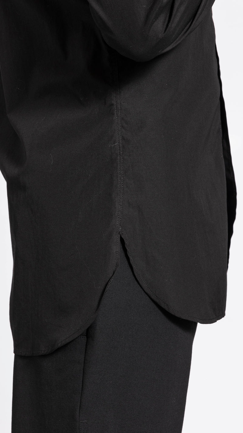 YOHJI YAMAMOTO BLACK TRIPLE COLLAR POCKET SHIRT