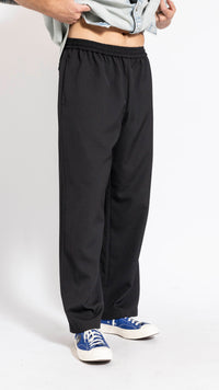 ACNE STUDIOS BLACK WIDE LEG WOOL PANTS