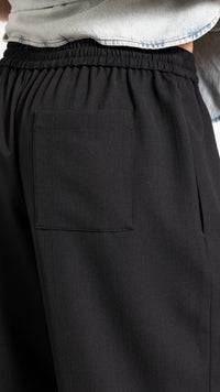 ACNE STUDIOS BLACK WIDE LEG WOOL PANTS