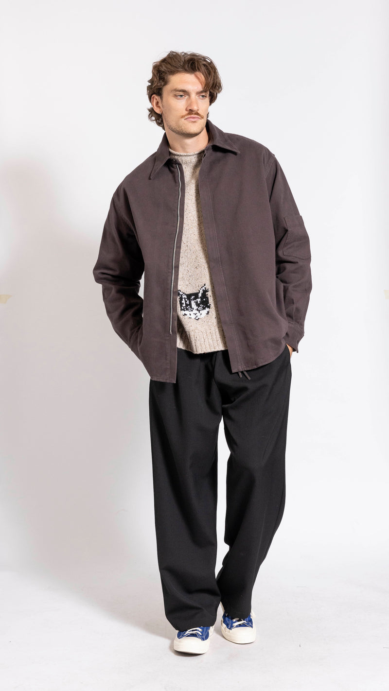 ACNE STUDIOS STONE BLACK TWILL OVERSHIRT