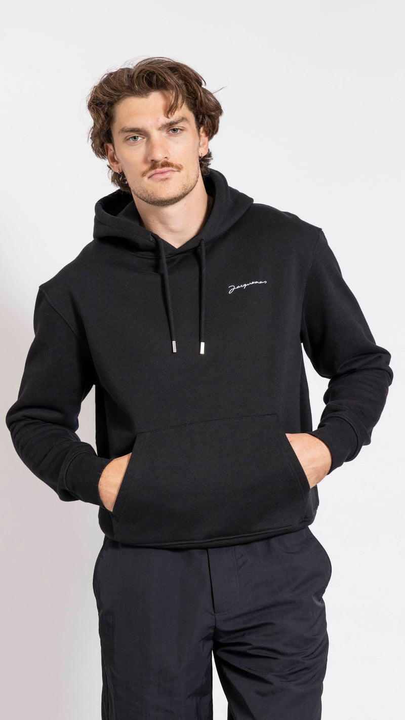 JACQUEMUS BLACK "LE SWEATSHIRT BRODE" HOODIE