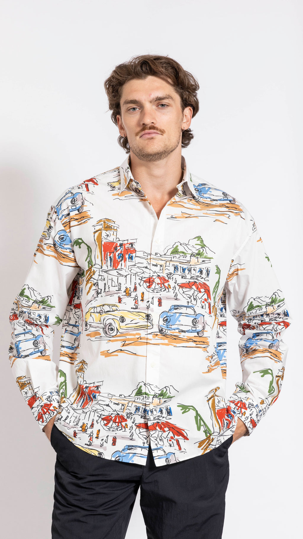 JACQUEMUS WHITE "LE CHEMISE SIMON" PRINT SHIRT