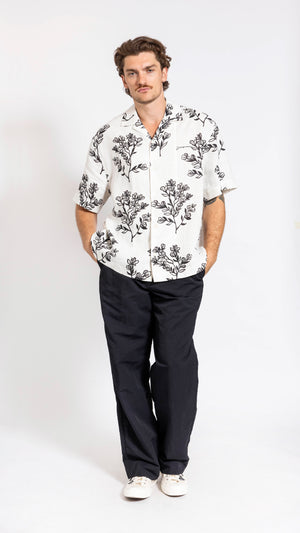 JACQUEMUS WHITE "LE CHEMISE JEAN" FLORAL SHIRT