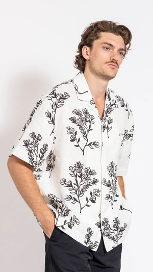 JACQUEMUS WHITE "LE CHEMISE JEAN" FLORAL SHIRT