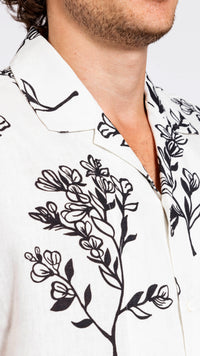 JACQUEMUS WHITE "LE CHEMISE JEAN" FLORAL SHIRT