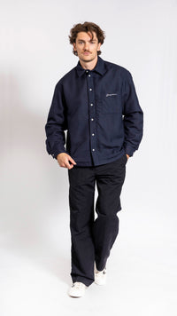 JACQUEMUS NAVY "LE CHEMISE BOULANGER" OVERSHIRT