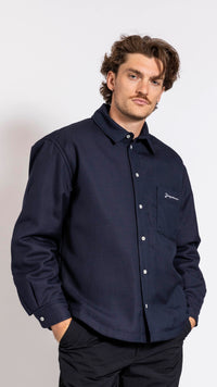 JACQUEMUS NAVY "LE CHEMISE BOULANGER" OVERSHIRT