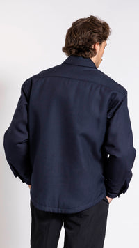 JACQUEMUS NAVY "LE CHEMISE BOULANGER" OVERSHIRT