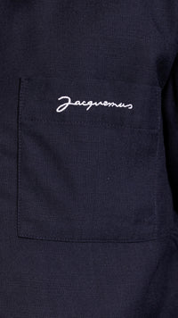 JACQUEMUS NAVY "LE CHEMISE BOULANGER" OVERSHIRT