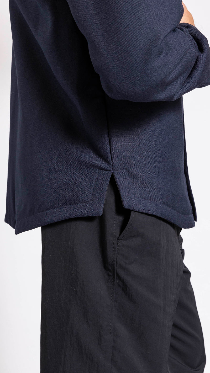 JACQUEMUS NAVY "LE CHEMISE BOULANGER" OVERSHIRT