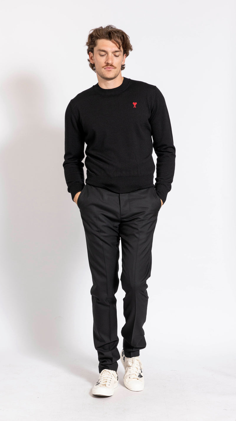 AMI PARIS BLACK ADC WOOL SWEATER