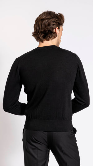 AMI PARIS BLACK ADC WOOL SWEATER