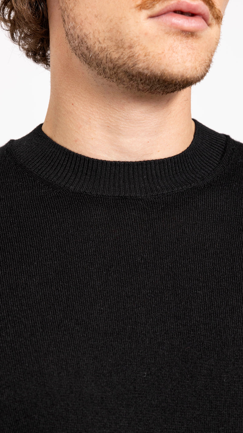 AMI PARIS BLACK ADC WOOL SWEATER