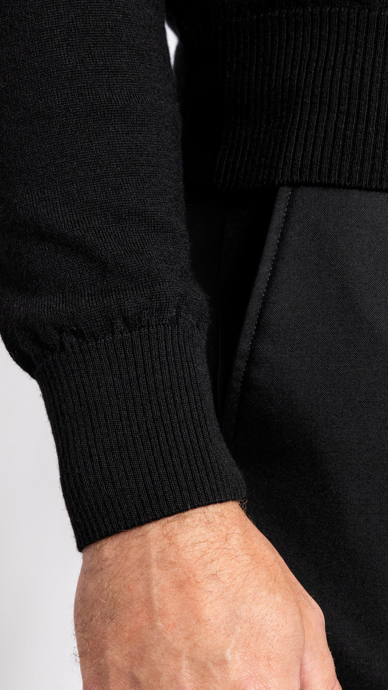 AMI PARIS BLACK ADC WOOL SWEATER