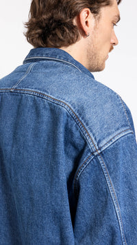 AMI PARIS MID BLUE WASHED OVERSHIRT