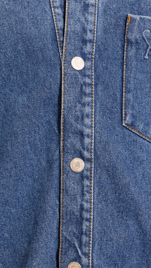 AMI PARIS MID BLUE WASHED OVERSHIRT