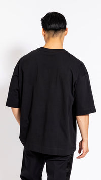DRIES VAN NOTEN BLACK COTTON HEN T-SHIRT
