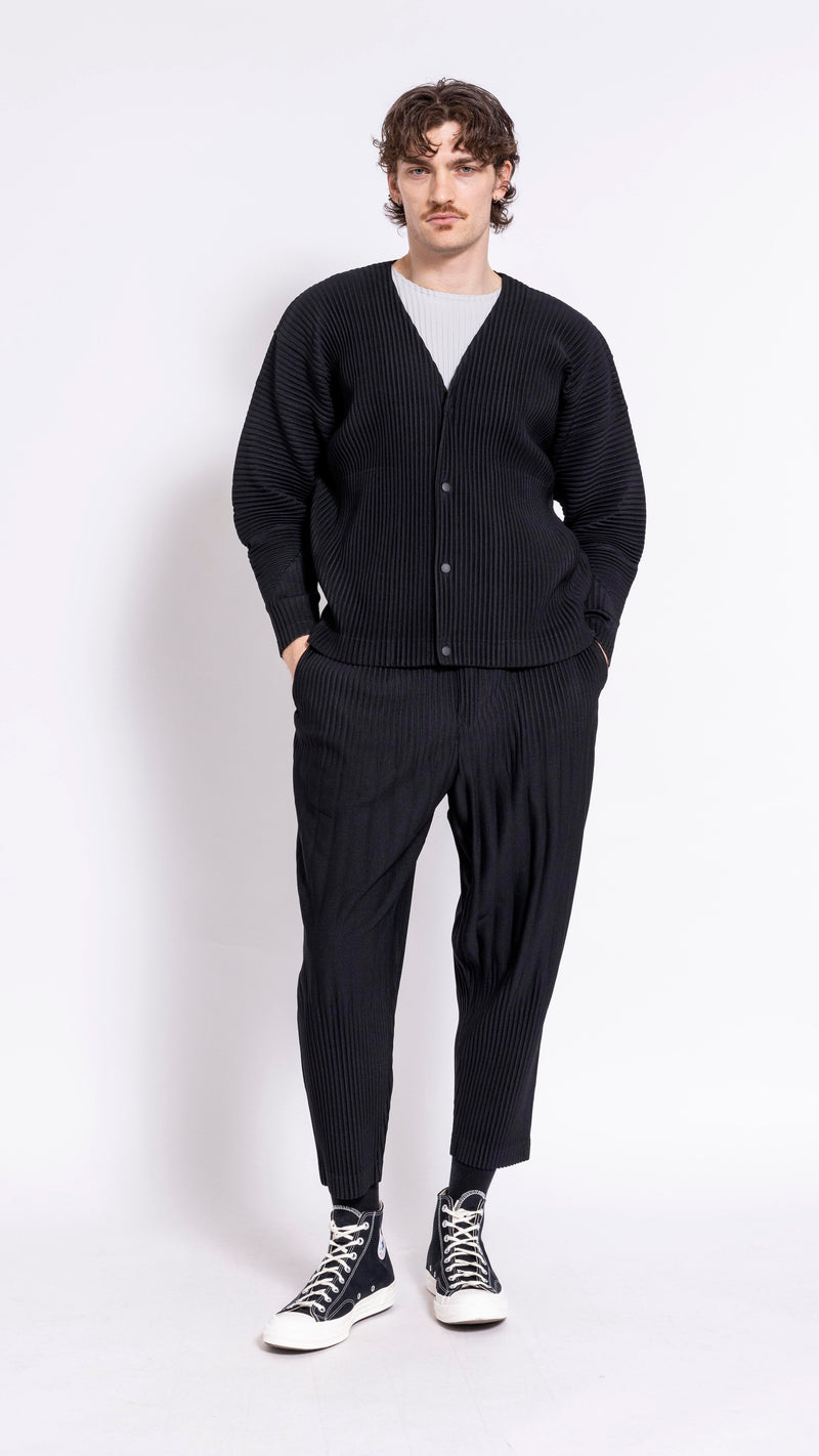HOMME PLISSÉ ISSEY MIYAKE BLACK BASICS CARDIGAN