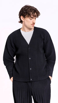 HOMME PLISSÉ ISSEY MIYAKE BLACK BASICS CARDIGAN