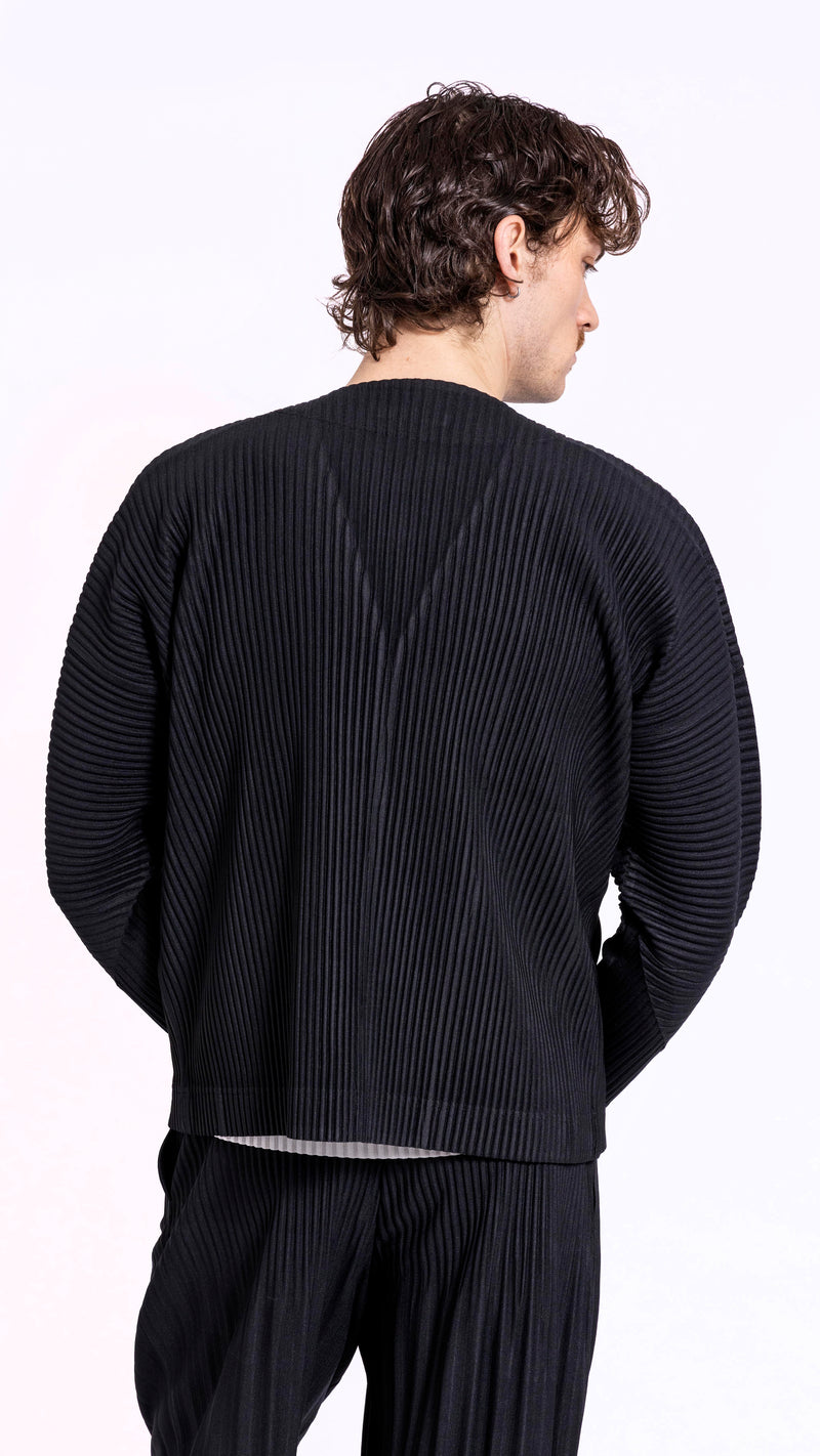 HOMME PLISSÉ ISSEY MIYAKE BLACK BASICS CARDIGAN