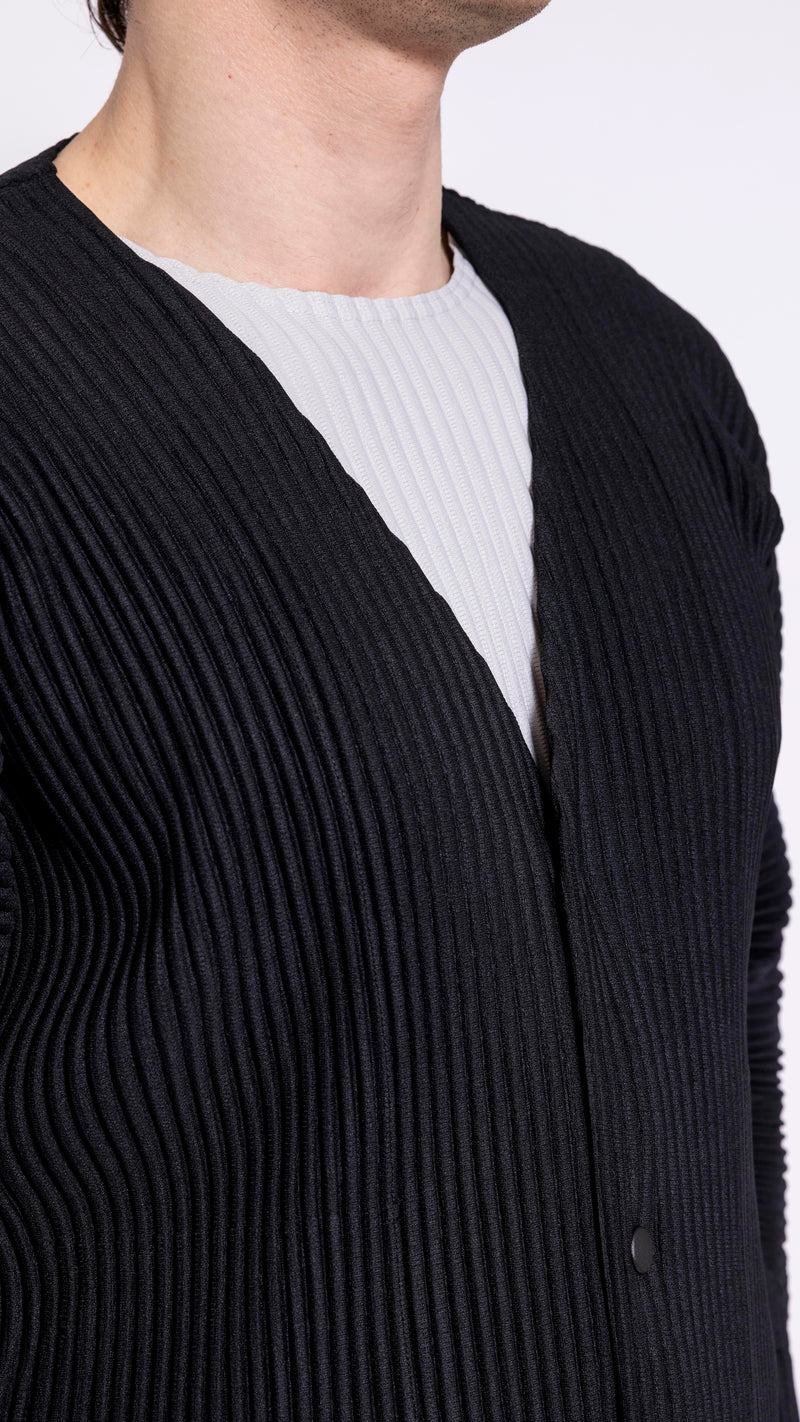 HOMME PLISSÉ ISSEY MIYAKE BLACK BASICS CARDIGAN