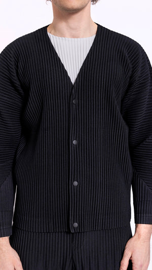 HOMME PLISSÉ ISSEY MIYAKE BLACK BASICS CARDIGAN