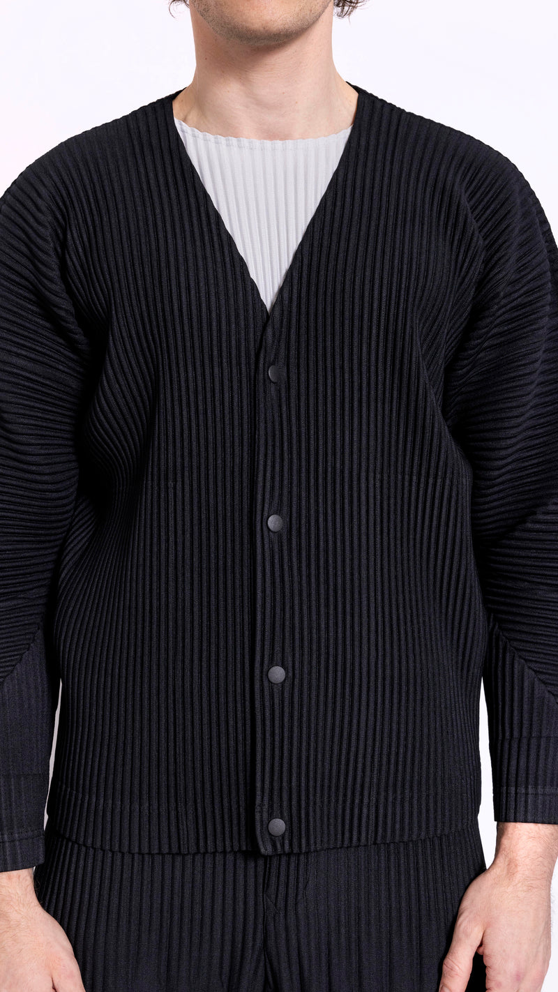 HOMME PLISSÉ ISSEY MIYAKE BLACK BASICS CARDIGAN