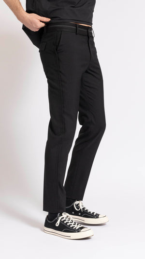 UNDERCOVER BLACK WOOL SLIM FIT PANTS