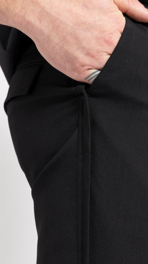 UNDERCOVER BLACK WOOL SLIM FIT PANTS