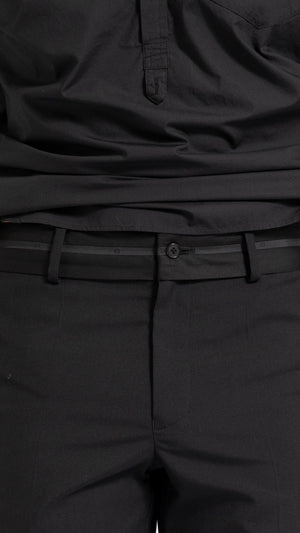 UNDERCOVER BLACK WOOL SLIM FIT PANTS