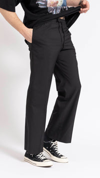 UNDERCOVER BLACK ELASTIC WAIST WIDE PANTS