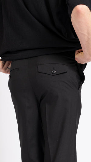 UNDERCOVER BLACK ELASTIC WAIST WIDE PANTS