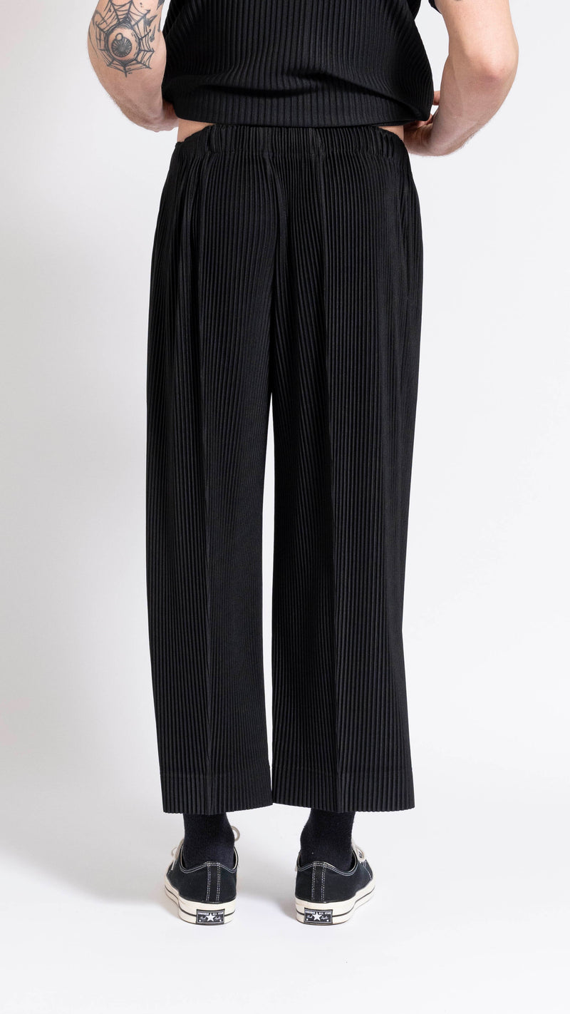 HOMME PLISSÉ ISSEY MIYAKE BLACK WIDE COMPLETE PANTS