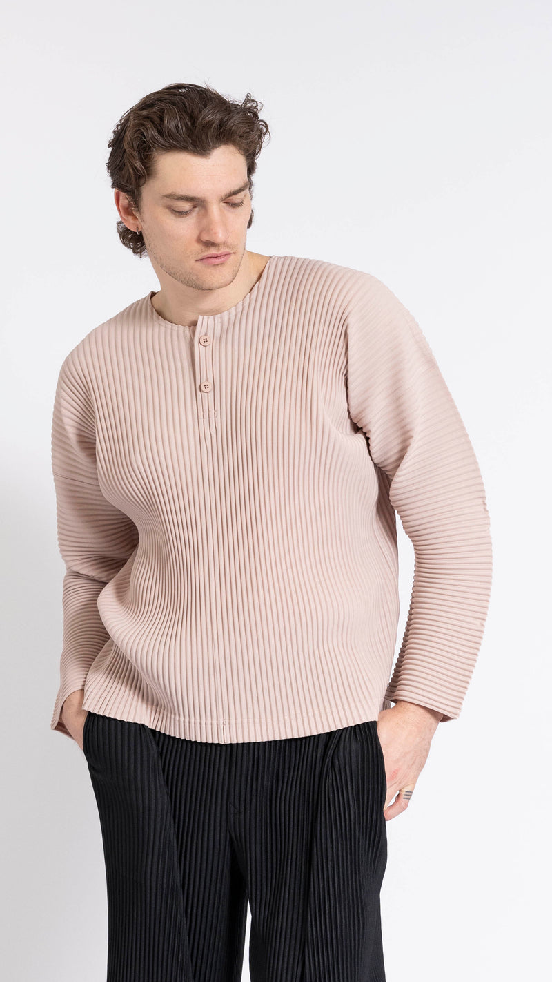 HOMME PLISSÉ ISSEY MIYAKE PINK HENLEY TOP