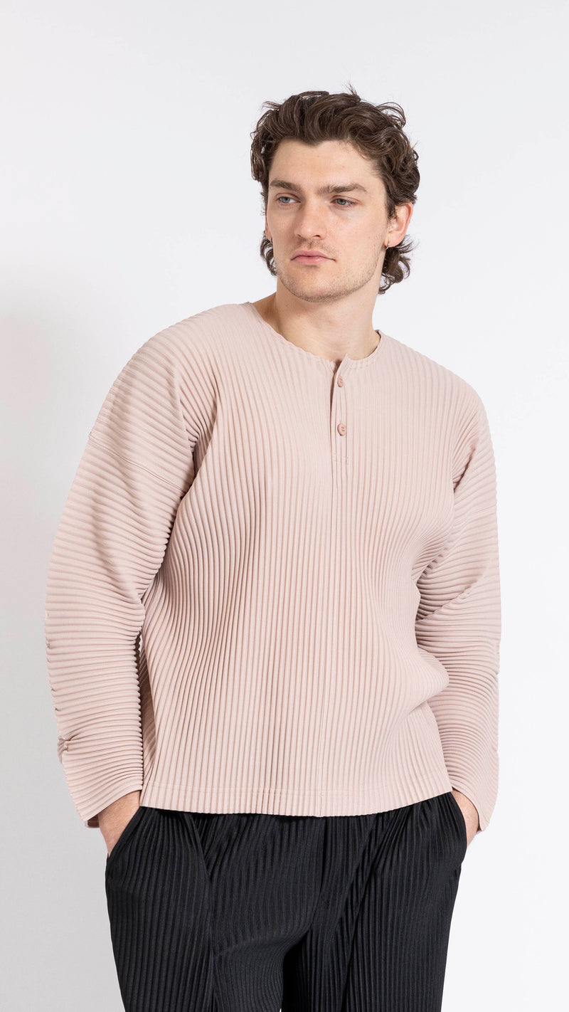 HOMME PLISSÉ ISSEY MIYAKE PINK HENLEY TOP