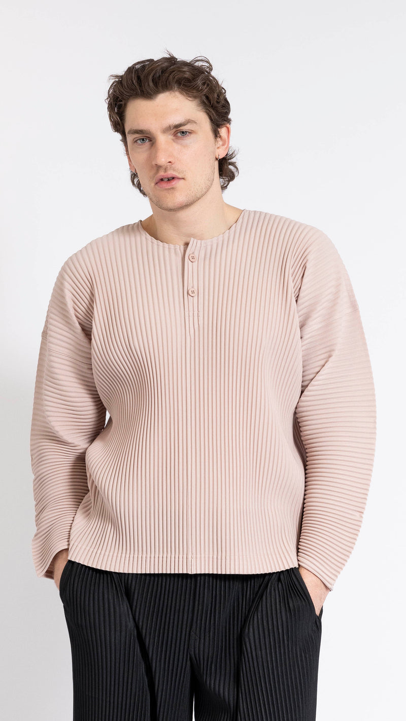 HOMME PLISSÉ ISSEY MIYAKE PINK HENLEY TOP