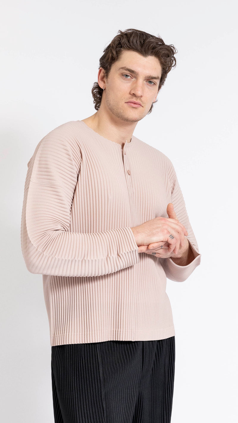 HOMME PLISSÉ ISSEY MIYAKE PINK HENLEY TOP