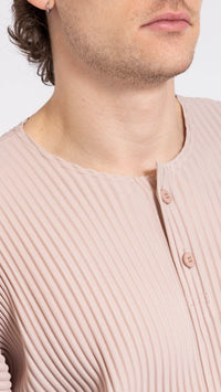 HOMME PLISSÉ ISSEY MIYAKE PINK HENLEY TOP