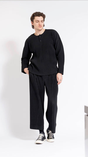 HOMME PLISSÉ ISSEY MIYAKE BLACK WIDE COMPLETE PANTS