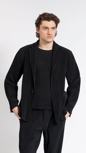 HOMME PLISSÉ ISSEY MIYAKE BLACK BASICS 2 BUTTON JACKET