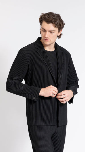 HOMME PLISSÉ ISSEY MIYAKE BLACK BASICS 2 BUTTON JACKET