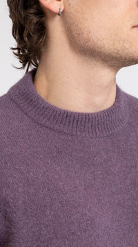 AMI PARIS PURPLE "AMI DE COEUR" CREWNECK SWEATER